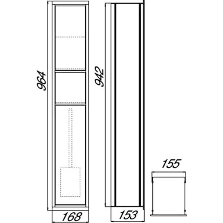 Emco Asis 150 Unterputz-Schrankmodul, Badezimmerschrank als Toilettenpapierhalter & Klobürstengarnitur mit extra Fach, Hochschrank mit Push to Open-Funktion, optiwhite – Bild 4