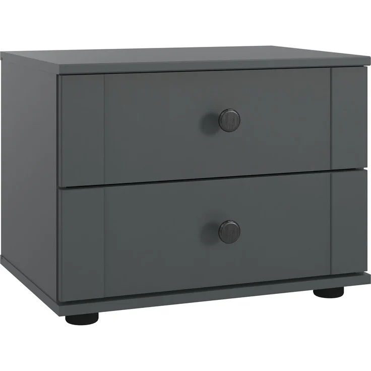 Bett-Set >Chalet< (3-teilig) Bett + 2 Nachtkommoden, Graphit - 273x85x210cm (BxHxT) – Bild 2