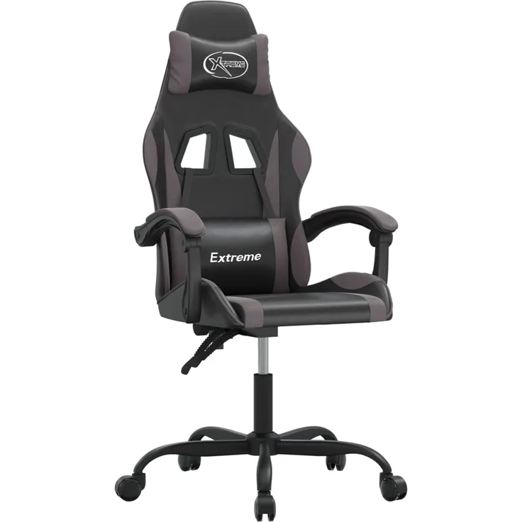 vidaXL Gaming-Stuhl Schwarz und Grau Kunstleder [3143870]