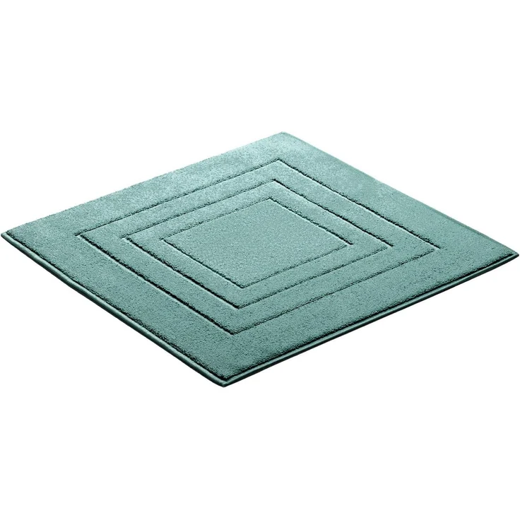 Vossen Badematte Feeling, Höhe 10 mm, beidseitig nutzbar, fußbodenheizungsgeeignet, Baumwolle, quadratisch, Badteppich, Uni-Farben, mit Bordüre, Hoch-Tief Effekt, reine Baumwolle – Bild 1