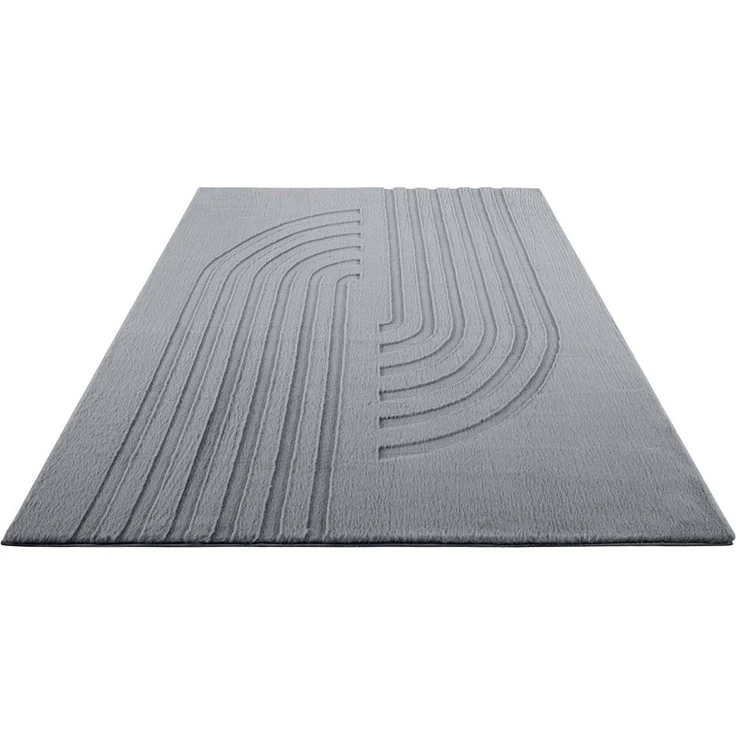 TaraCarpet Langflor-Teppich Tara Carpet Kodiak Twister Hasenfellteppich der Premiumklasse, rechteckig, Höhe: 25 mm, Wohnzimmer, Schlafzimmer, Esszimmer, Jugendzimmer grau 080x150 – Bild 3