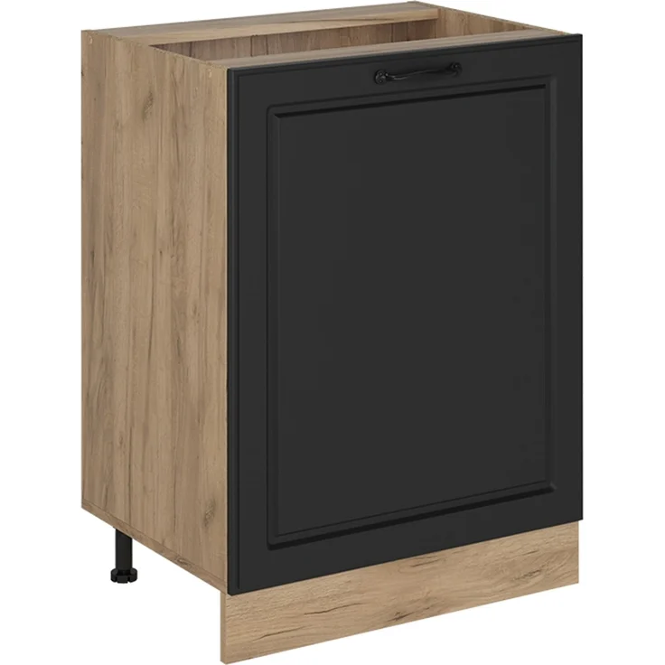 Küchenunterschrank R-Line Anthrazit Landhaus/Goldkraft Eiche 60 cm mit 1 Tür ohne Arbeitsplatte Vicco – Bild 1