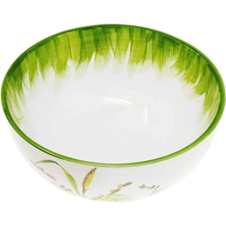 Lashuma Servierschale Blumenwiese, Keramik, (1-tlg), Runde Salatschüssel aus Italien 22 cm Ø – Bild 8