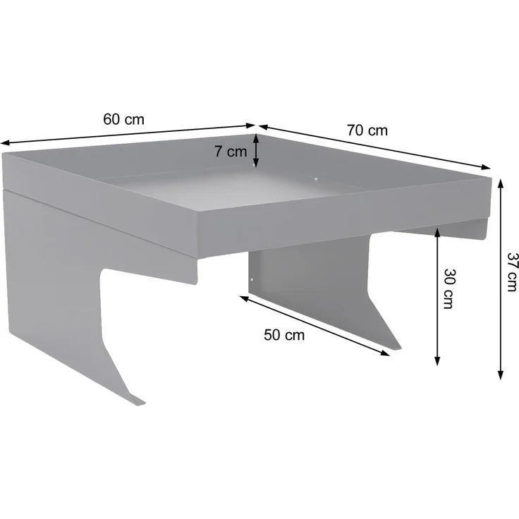 Mendler 'HWC-G60' Mähroboter Garage mit Pflanzkasten, Metall, 37 x 60 x 70 cm, Silber – Bild 3