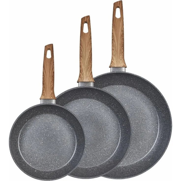 KING Pfannen-Set Essential, Aluminium (Set, 3-tlg, 1x Bratpfanne Ø 20 cm, 1x Bratpfanne Ø 28 cm, 1x Bratpfanne Ø 24 cm), Induktion – Bild 1