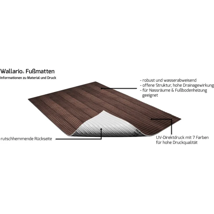 Wallario Schaum-Badematte Holzmuster - Oberfläche mit Holzmaserung VII, Höhe 5.5 mm, rutschhemmend, geeignet für Fußbodenheizungen, Polymer-Schaum, rechteckig – Bild 2