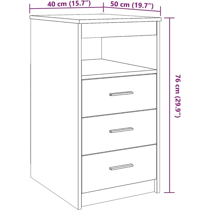 vidaXL Schubladenschrank Altholz-Optik 40x50x76 cm Holzwerkstoff 856004 – Bild 10