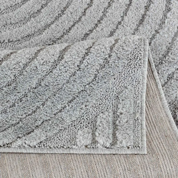 TaraCarpet Designteppich Designerteppich Tokio hoch-tief Struktur Wellen uni, rechteckig, Höhe: 20 mm, moderner scandi BOHO grau Wohnzimmer Schlafzimmer Flur 200x290 cm – Bild 2