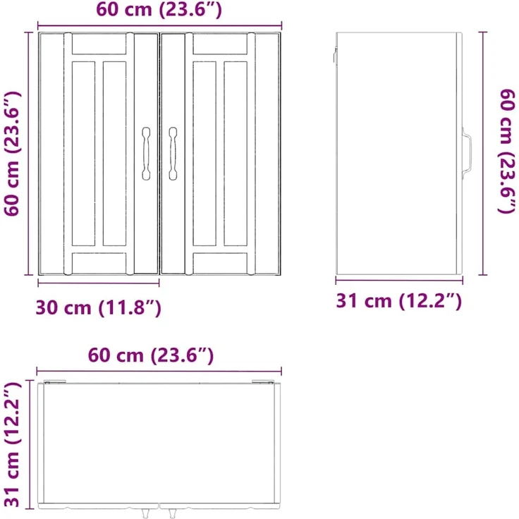 vidaXL Küchen-Hängeschrank Lucca Hochglanz-Weiß Holzwerkstoff 853819 – Bild 10