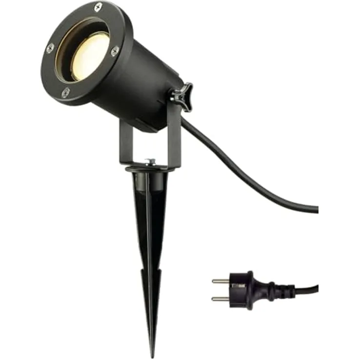SLV No. 227410 NAUTILUS SPIKE XL schwarz GU10 ESL max. 11W inkl. 1,5m Kabel mit Stecker