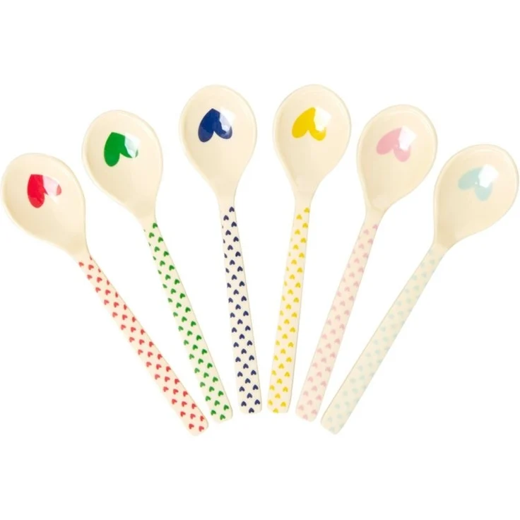 rice Eislöffel Rice Teelöffel 6er Set mit Herz Print – Bild 1