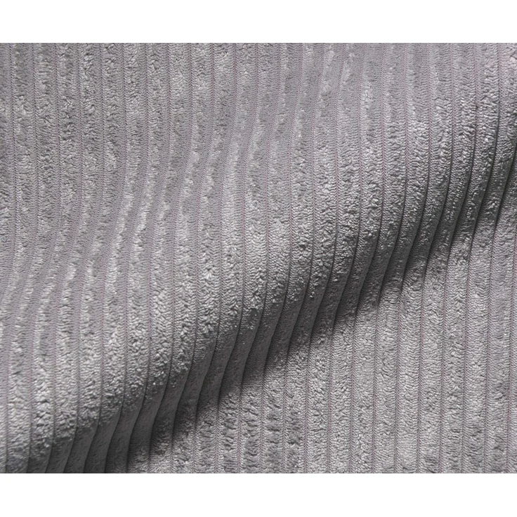 Drehstuhl Heira-Flex mit Armlehnen Cord Silbergrau Kreuzgestell breit Edelstahl 360° drehbar Taschenfederkern – Bild 3