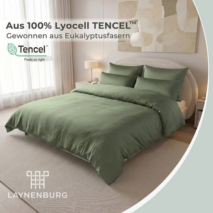 Laynenburg Bettwäsche Eukalyptus aus 100% Tencel Lyocell ab Gr. 135x200 – Bild 2
