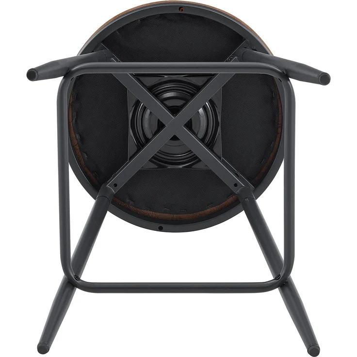 Moderner Metall-Barhocker im Windsor-Stil mit gepolstertem Sitz für Kücheninseln, Bars, Restaurants; Barhocker im Industrial-Stil in Barhöhe; Vintage- und Minimalismus-Stil--Braun--96x39x39cm--YOUDENOVA – Bild 3