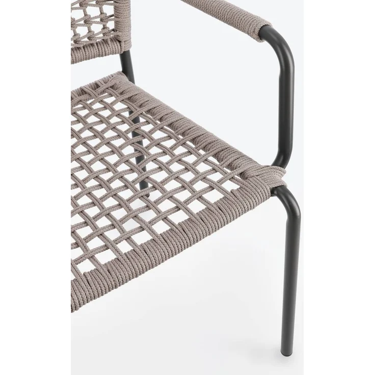 Gartenstuhl Rajada aus Aluminium, modernes Design, taupe anthrazit, stapelbar für Outdoor – Bild 7