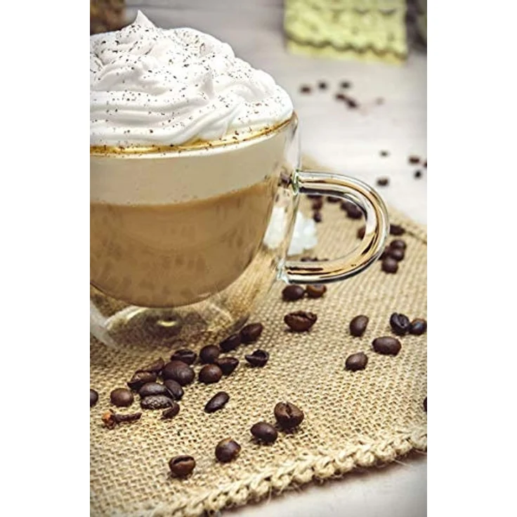 4 Doppelwandige Cappuccino Tassen mit Henkel 300ml Kaffeegläser Teegläser – Bild 4
