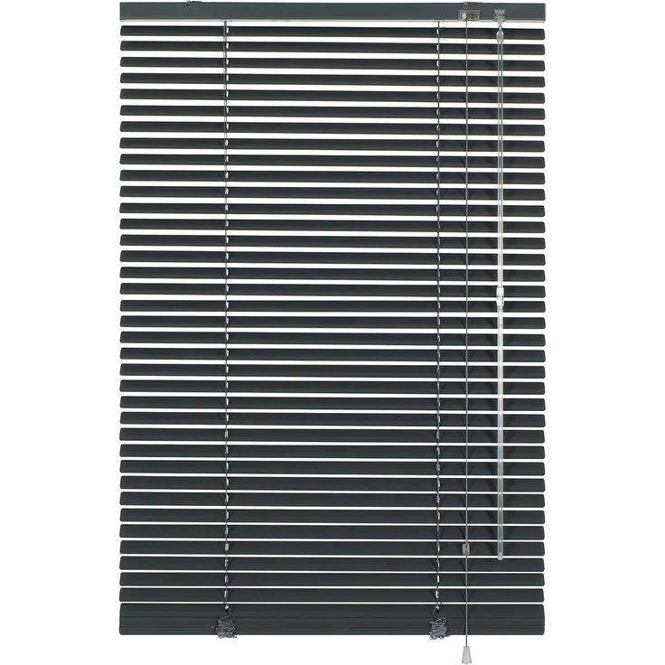 Deco Company Alu-Jalousie ohne Bohren, Zum Klemmen, Inkl. Klemmträgern, Sichtschutz, Lichtschutz, Blendschutz, Aluminium-Jalousie, Schiefer, 60 x 130 cm