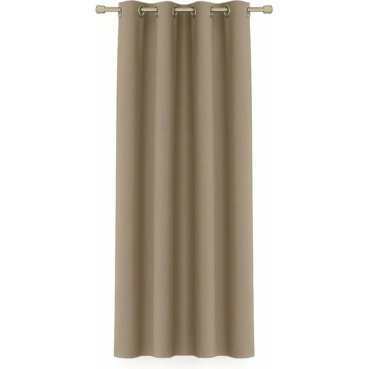 Bestlivings Blickdichte, Gardine mit Ösen, in vielen Größen und Farben Sandgrau 140x145 cm – Bild 1