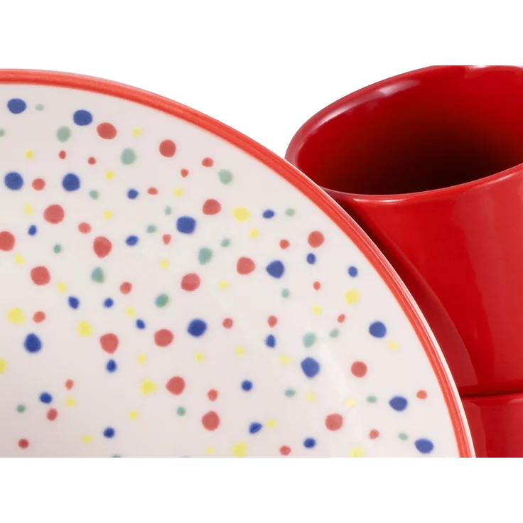 Joy Dots Rot-bunt, Kombiservice 16-tlg (mo) – Bild 8
