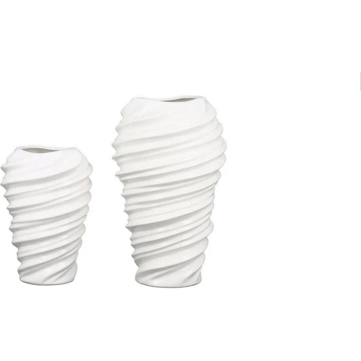 Casablanca by Gilde Tischvase Vase "TWIST" Porzellan, weiß – Bild 1