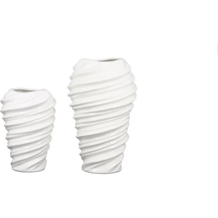 Casablanca by Gilde Tischvase Vase "TWIST" Porzellan, weiß