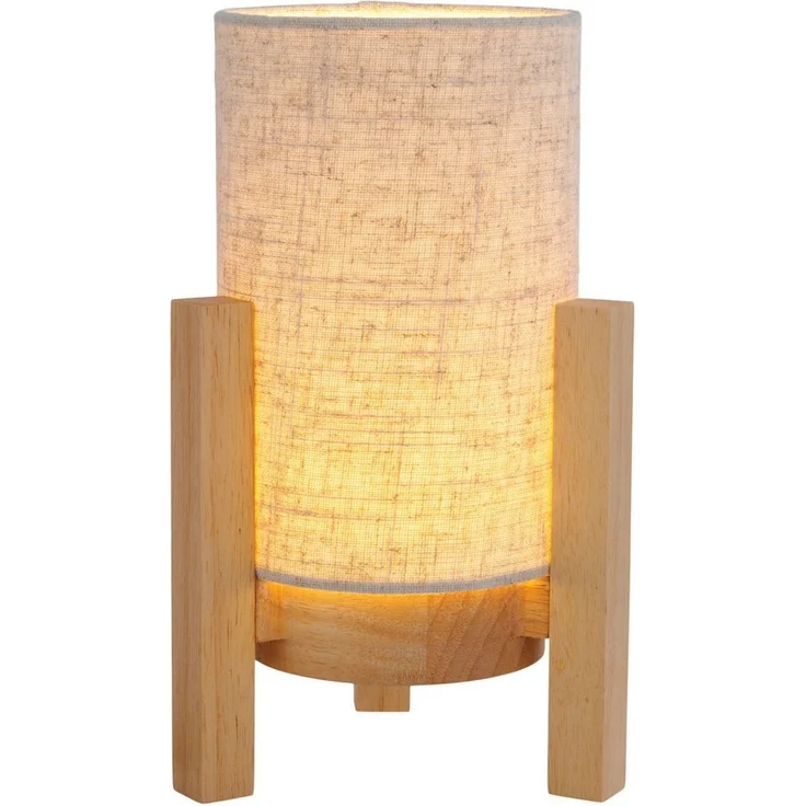 näve LED Tischleuchte Madita, Ein-/Ausschalter, LED wechselbar, Warmweiß, Akkubetrieb, inkl. USB-C-Kabel, Holzgestell, Textilschirm, dimmbar – Bild 5