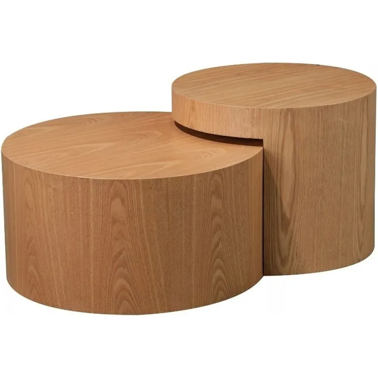 Bronx71 Couchtisch Set Ontario Ø55 / Ø80 cm Eiche hell