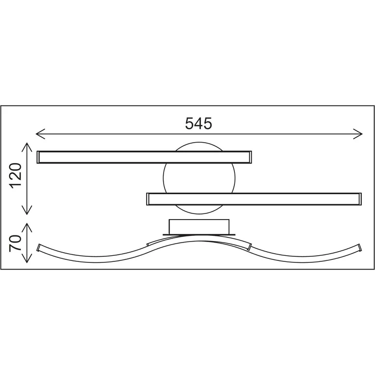 TRANGO LED Deckenleuchte, 3159B Design LED Deckenleuchte Serie *WAVE* 2 Flammen Leuchtenarm in Wellenform - Deckenlampe - Wandlampe 2x 5 Watt LED Modul - 2x 500 Lumen, 3000K warmweiß in modern & chic Anthrazit Schwarz – Bild 3
