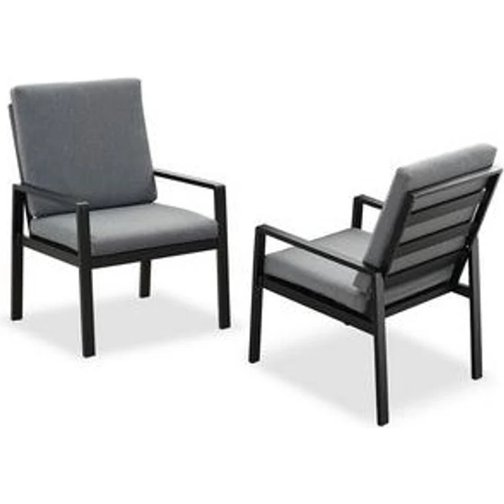 MeXo Gartenlounge-Set Alu Gartenmöbel-Sets Gartenstuhl, (2-tlg, 2 Esszimmerstühle, 60x 68x 85 cm, 4 Auflagen, bis zu 140 kg belastbar), wetterfest Gartengarnitur Set – Bild 6