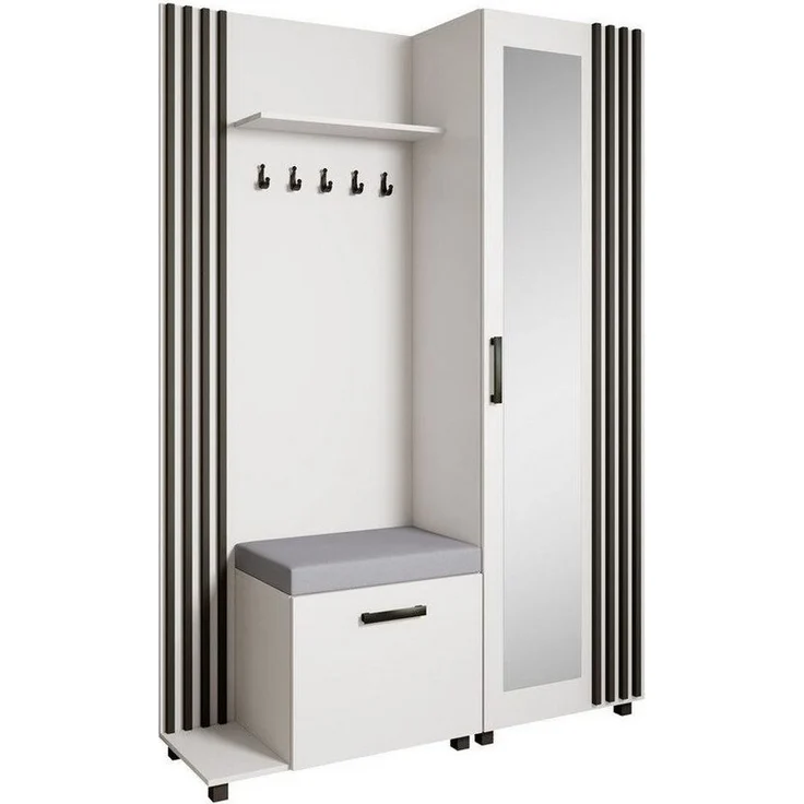 Beautysofa Garderoben-Set Livia – Design, Funktion und Ordnung in Perfektion, (Geräumiger Schuhschrank, mit praktischer Kleiderstange)
