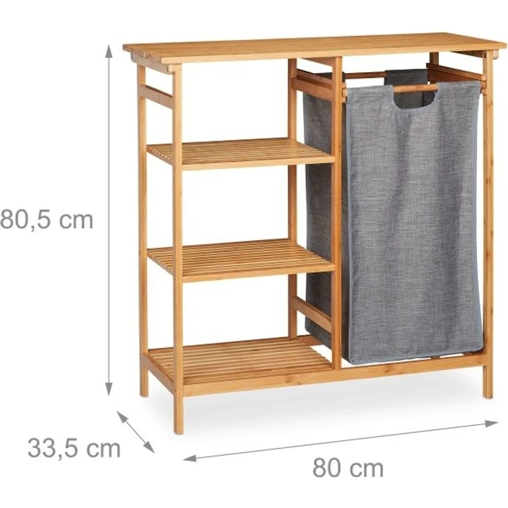 Bambus Badregal mit Wäschekorb – Bild 4