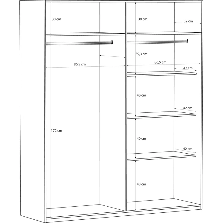 Drehtürenschrank >EDWAL< in sandfarbig / Mauvelle Eiche Dekor - 177,5x210,5x54,2cm (BxHxT) – Bild 5