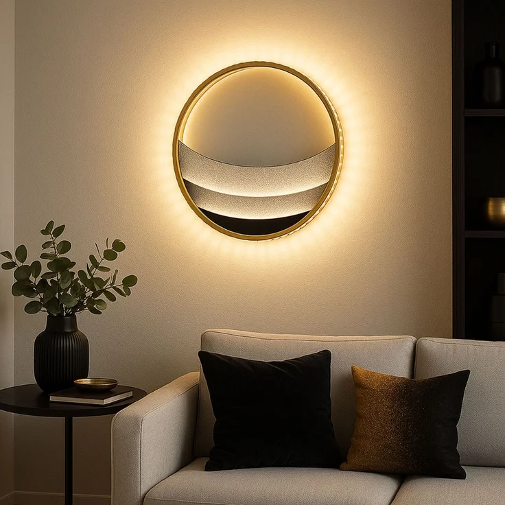 LED Deckenleuchte, Kristall, gold, chrom, CCT, D 41 cm – Bild 3