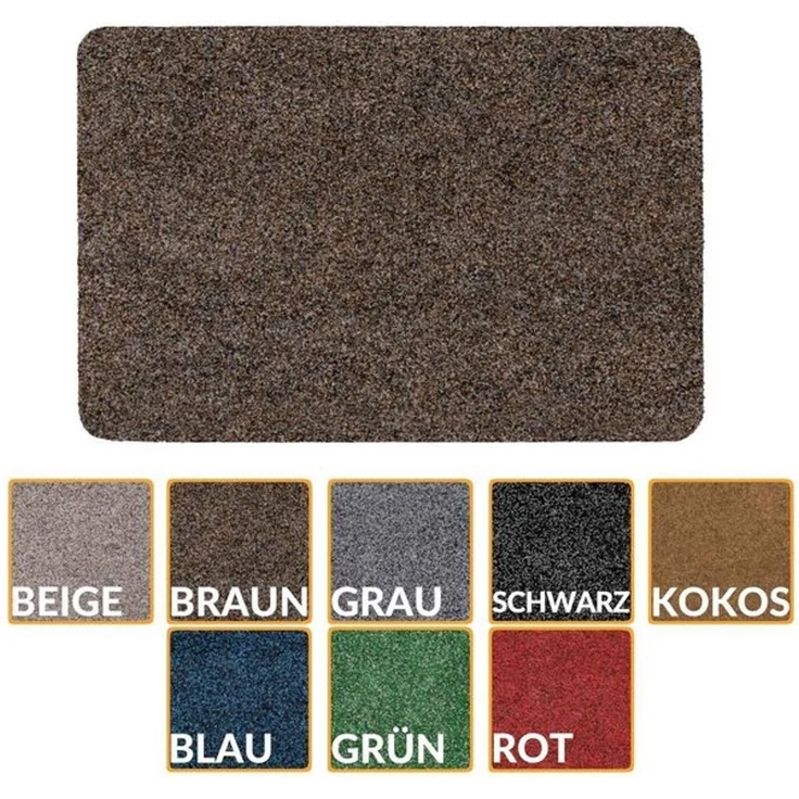 ANRO Fußmatte Türvorleger Schmutzfangmatte POET, eckig, Höhe: 5 mm, Kräuselig Größe 40x60 cm – Bild 4