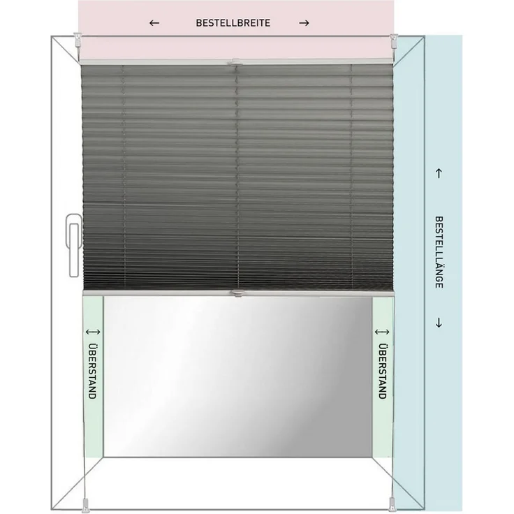 K-Home Klemmfix-Plissee Florida Rosa 90x130 cm (B x L) einzigartiges Design mit bezauberndem Lichteffekt – Bild 4