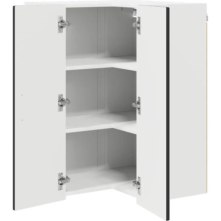 vidaXL Wand-Eckschrank PORTO Schwarz 57 x 57 x 80 cm Holzwerkstoff 885426 – Bild 5