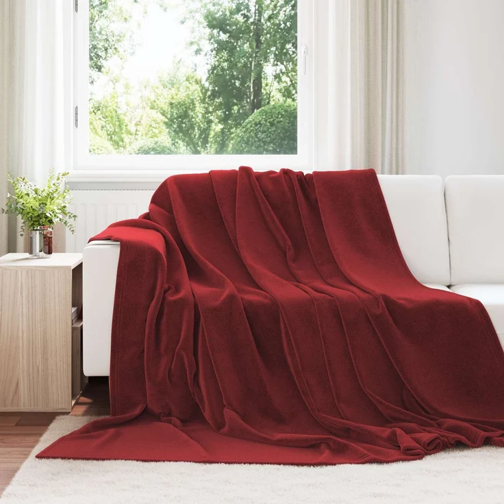 vidaXL Wohndecken 6 stk. Bordeauxrot 270 x 240 cm 10,11 kg Fleece 42016820 – Bild 1