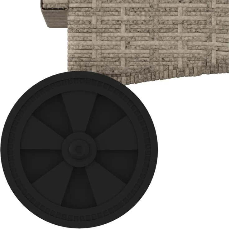 vidaXL Sonnenliege mit Rollen und Auflage Hellgrau Poly Rattan 368313 – Bild 9