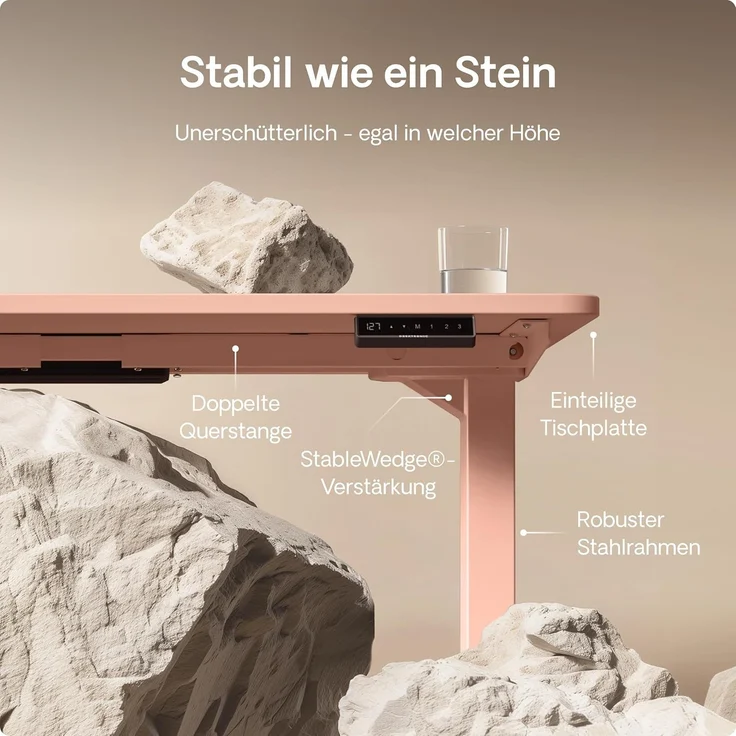Desktronic Höhenverstellbarer Schreibtisch (140x70 cm) – Elektrisch höhenverstellbar mit flüsterleisem Dual-Motor & Touchscreen – Hohe Tragfähigkeit – Stehtisch HomePro – Bild 4