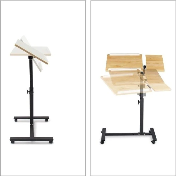 Relaxdays Laptoptisch mit Ablage für Maus, höhenverstellbar, Holz, Eiche Gelb, 95 x 60 x 40 cm – Bild 9