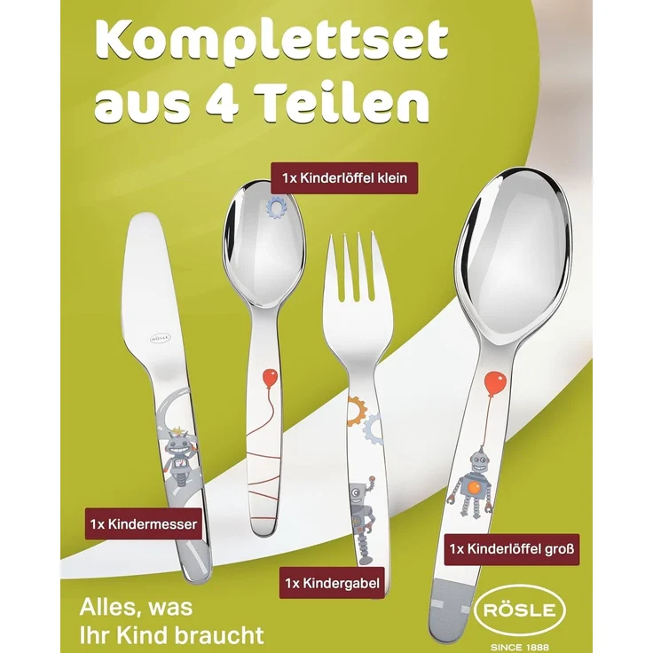 Roesle Kleiner Roboter Kinder-Besteck 4-tlg. – Bild 7
