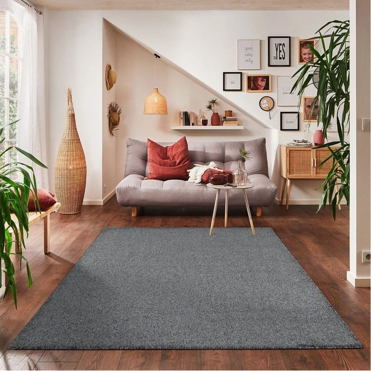 Carpettex Veloursteppich Unicolor - Einfarbig, Läufer, Höhe: 11 mm, Einfarbig Kurzflor Teppich Wohnzimmer verschiedene farben und größen – Bild 1