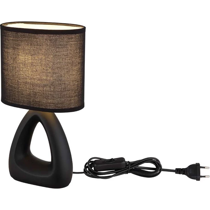 2er Set Tischleuchte, Keramik Textil, schwarz, H 30 cm – Bild 9