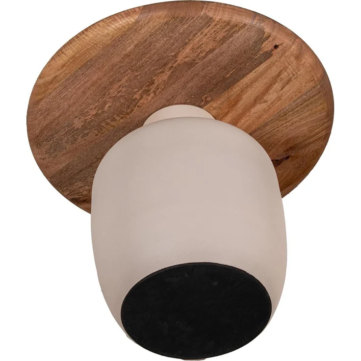 DRW Set mit 2 Beistelltischen aus Holz und Metallsockel in Natur und Beige, 60 x 60 x 47 cm – Bild 3