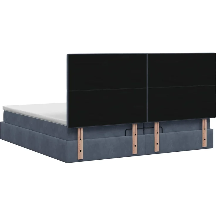 vidaXL Ottoman Bett mit Matratze Dunkelgrau 200 x 200 cm Samt 3457816 – Bild 9