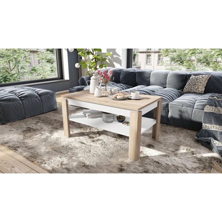 designimpex Couchtisch Design Asti-P Tisch höhenverstellbar 55 - 67cm Esstisch – Bild 5