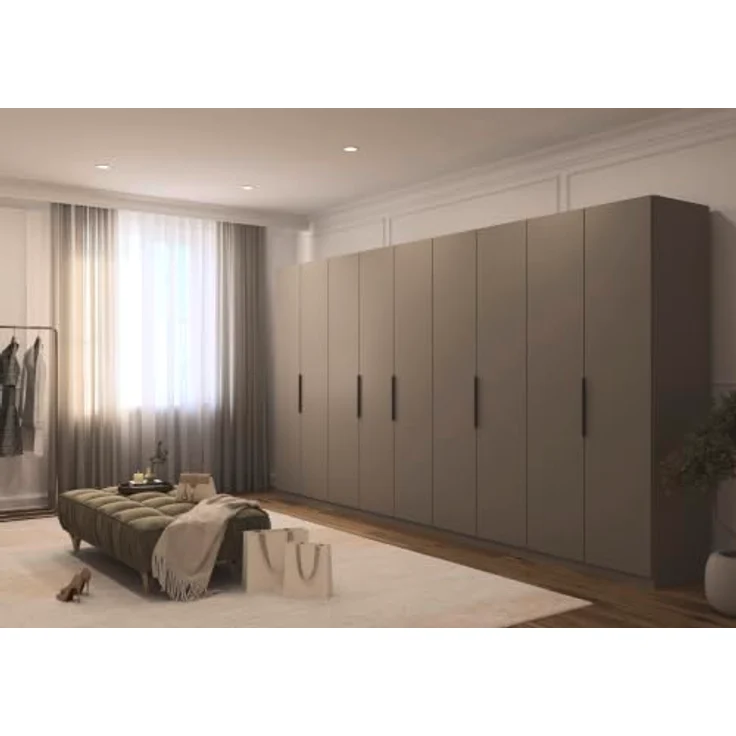 Rauch Möbel MYLORA, Kleiderschrank, Farbe Fango, Breite 405 cm | Schrank mit patentiertem Schnellmontagesystem, 9-türig, Zubehör Comfort, für Schlafzimmer, Ankleidezimmer, Garderobe – Bild 4