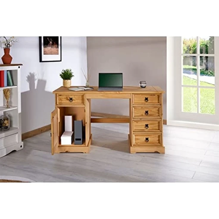 IDIMEX Schreibtisch TEQUILA, Schreibtisch Computertisch PC Tisch im Mexico Stil Kiefer Pinie Mexiko – Bild 7