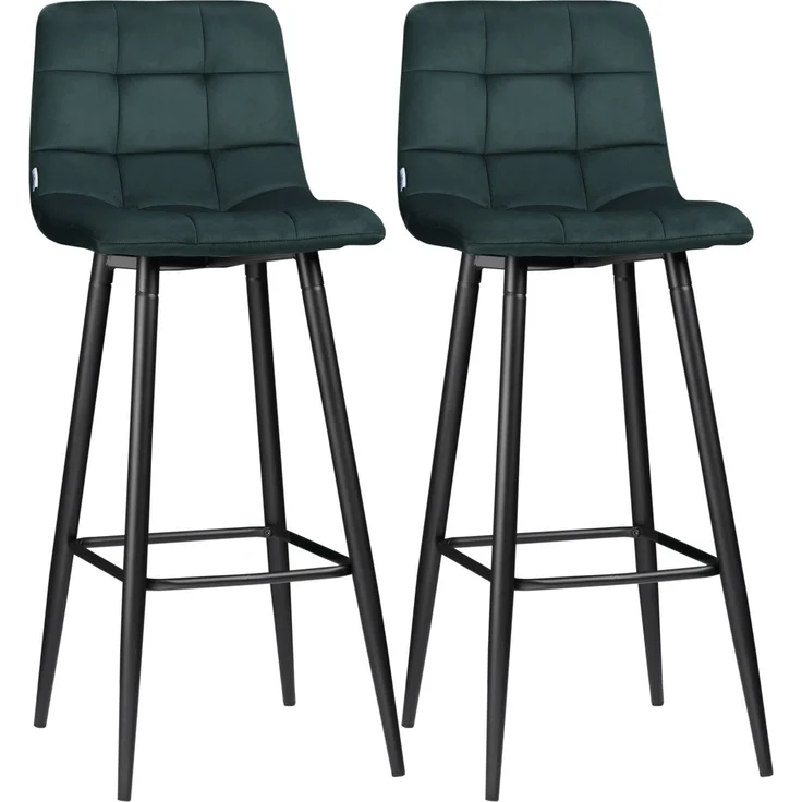 HOMCOM Barhocker-Set, Polyester, Stahl, Grün, 42L x 55B x 103H cm – Bild 1