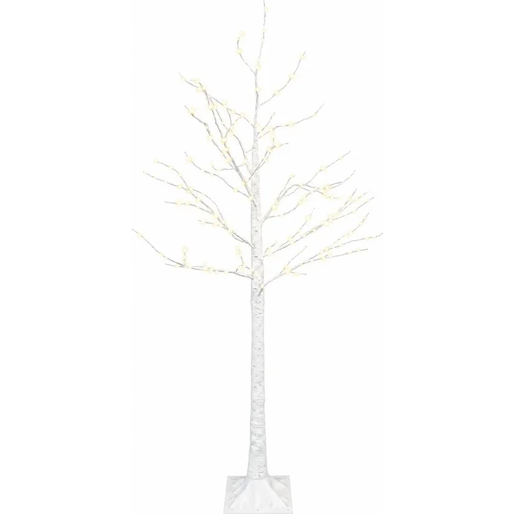 vidaXL Birken-Weihnachtsbaum Weiß 22 x 22 x 150 cm Kunststoff 232 LEDs 42055353 – Bild 2